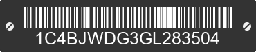 2016 JEEP Wrangler 1C4BJWDG3GL283504 VIN decoded