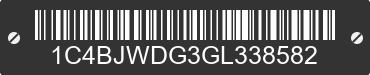 2016 JEEP Wrangler 1C4BJWDG3GL338582 VIN decoded