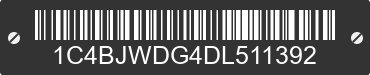 2013 JEEP Wrangler 1C4BJWDG4DL511392 VIN decoded