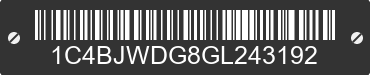 2016 JEEP Wrangler 1C4BJWDG8GL243192 VIN decoded