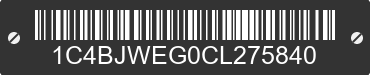 2012 JEEP Wrangler 1C4BJWEG0CL275840 VIN decoded
