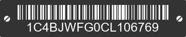 2012 JEEP Wrangler 1C4BJWFG0CL106769 VIN decoded