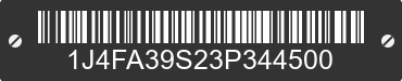 2003 JEEP Wrangler 1J4FA39S23P344500 VIN decoded