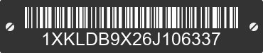 2006 KENWORTH L7 Series 1XKLDB9X26J106337 VIN decoded