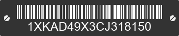 2012 KENWORTH T6 Series 1XKAD49X3CJ318150 VIN decoded