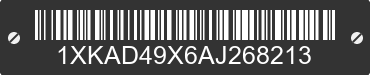 2010 KENWORTH T6 Series 1XKAD49X6AJ268213 VIN decoded