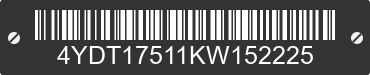 2019 KEYSTONE Keystone 4YDT17511KW152225 VIN decoded
