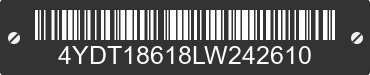 2020 KEYSTONE Keystone 4YDT18618LW242610 VIN decoded