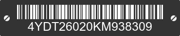 2019 KEYSTONE Keystone 4YDT26020KM938309 VIN decoded