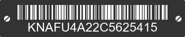 2012 KIA Forte KNAFU4A22C5625415 VIN decoded