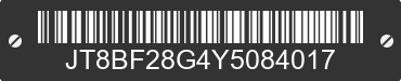 2000 LEXUS ES JT8BF28G4Y5084017 VIN decoded