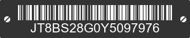 2000 LEXUS ES JT8BS28G0Y5097976 VIN decoded