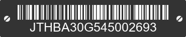 2004 LEXUS ES JTHBA30G545002693 VIN decoded