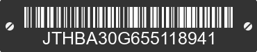 2005 LEXUS ES JTHBA30G655118941 VIN decoded