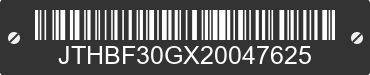 2002 LEXUS ES JTHBF30GX20047625 VIN decoded