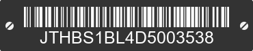 2013 LEXUS GS JTHBS1BL4D5003538 VIN decoded