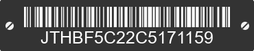 2012 LEXUS IS JTHBF5C22C5171159 VIN decoded