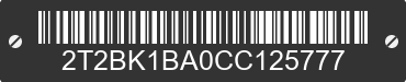 2012 LEXUS RX 2T2BK1BA0CC125777 VIN decoded