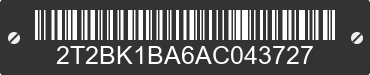 2010 LEXUS RX 2T2BK1BA6AC043727 VIN decoded