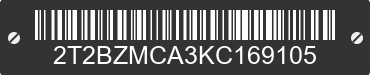 2019 LEXUS RX 2T2BZMCA3KC169105 VIN decoded