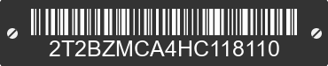 2017 LEXUS RX 2T2BZMCA4HC118110 VIN decoded