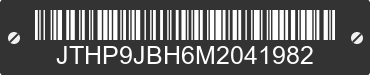 2021 LEXUS UX JTHP9JBH6M2041982 VIN decoded