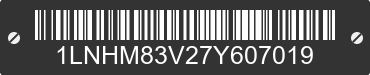 2007 LINCOLN Town Car 1LNHM83V27Y607019 VIN decoded