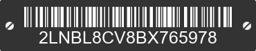 2011 LINCOLN Town Car 2LNBL8CV8BX765978 VIN decoded