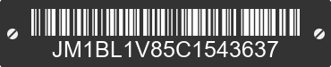 2012 MAZDA Mazda3 JM1BL1V85C1543637 VIN decoded