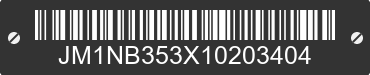 2001 MAZDA MX-5 JM1NB353X10203404 VIN decoded