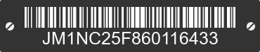 2006 MAZDA MX-5 JM1NC25F860116433 VIN decoded