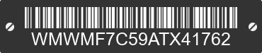 2010 MINI Cooper WMWMF7C59ATX41762 VIN decoded