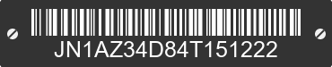 2004 NISSAN 350Z JN1AZ34D84T151222 VIN decoded