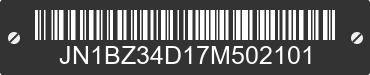2007 NISSAN 350Z JN1BZ34D17M502101 VIN decoded