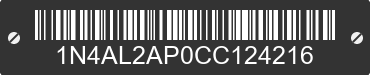 2012 NISSAN Altima 1N4AL2AP0CC124216 VIN decoded