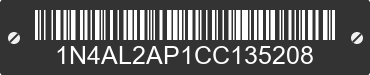 2012 NISSAN Altima 1N4AL2AP1CC135208 VIN decoded