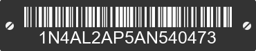 2010 NISSAN Altima 1N4AL2AP5AN540473 VIN decoded