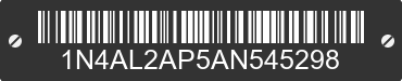 2010 NISSAN Altima 1N4AL2AP5AN545298 VIN decoded