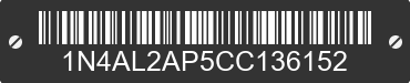 2012 NISSAN Altima 1N4AL2AP5CC136152 VIN decoded