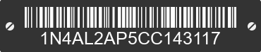 2012 NISSAN Altima 1N4AL2AP5CC143117 VIN decoded