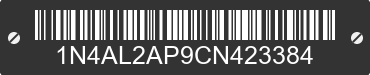 2012 NISSAN Altima 1N4AL2AP9CN423384 VIN decoded