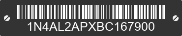 2011 NISSAN Altima 1N4AL2APXBC167900 VIN decoded