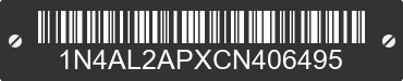 2012 NISSAN Altima 1N4AL2APXCN406495 VIN decoded