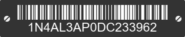 2013 NISSAN Altima 1N4AL3AP0DC233962 VIN decoded