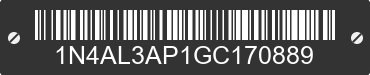 2016 NISSAN Altima 1N4AL3AP1GC170889 VIN decoded