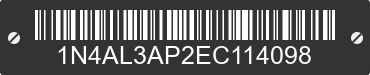 2014 NISSAN Altima 1N4AL3AP2EC114098 VIN decoded
