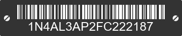 2015 NISSAN Altima 1N4AL3AP2FC222187 VIN decoded