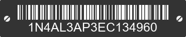 2014 NISSAN Altima 1N4AL3AP3EC134960 VIN decoded
