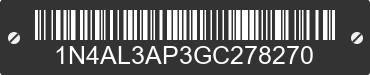 2016 NISSAN Altima 1N4AL3AP3GC278270 VIN decoded