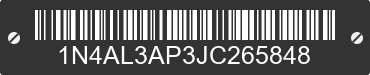 2018 NISSAN Altima 1N4AL3AP3JC265848 VIN decoded